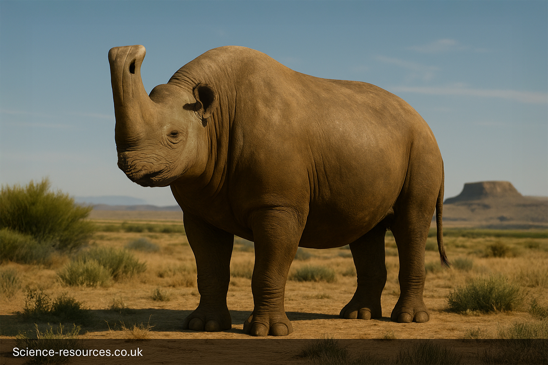 A realistic image of a Embolotherium.