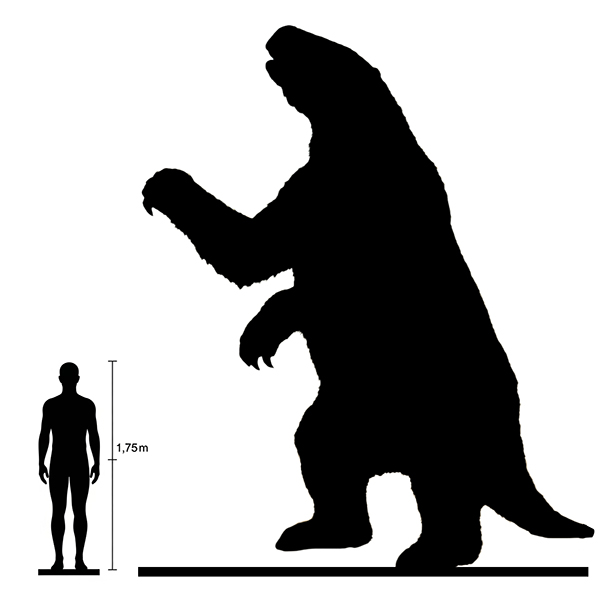 Megatherium Megatherium size compared to an adult human.