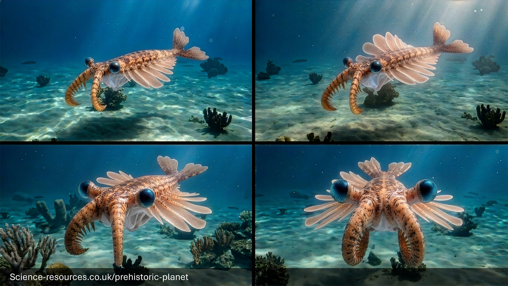 Image showing how Anomalocaris might have swam.