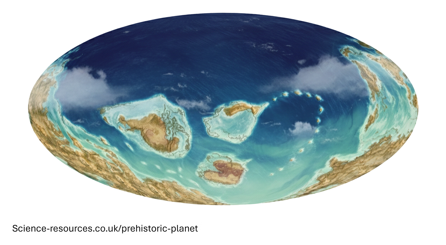 A map of Earth as it appeared 500 million years ago during the Cambrian Period