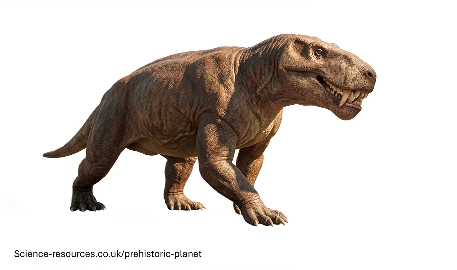 Inostrancevia transparent A photo realistic image of an Inostrancevia on a white background