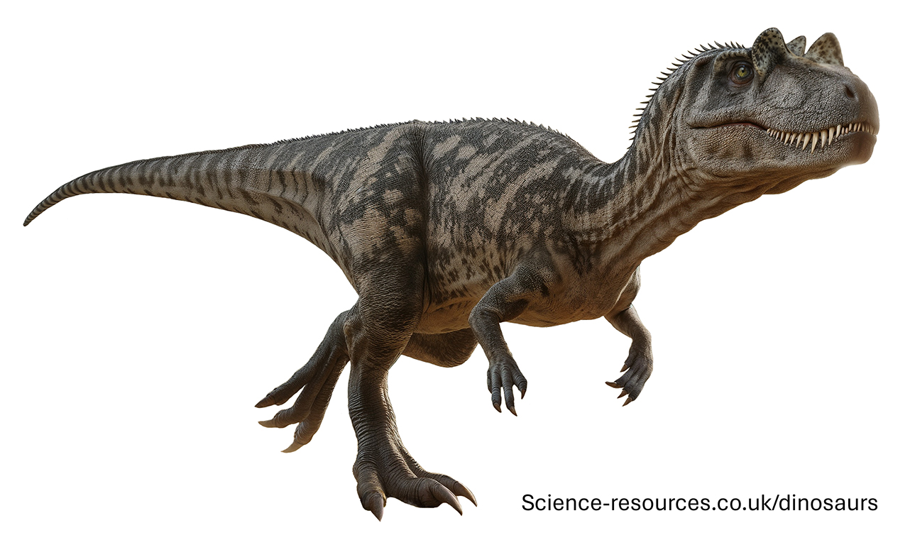 A realistic image of a Ceratosaurus dinosaur.