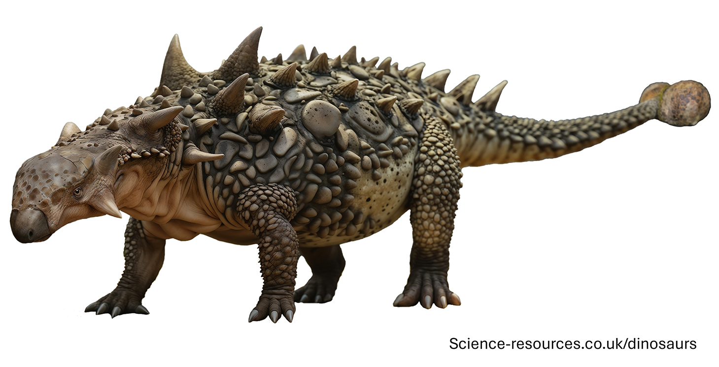 A realistic image of a Euoplocephalus dinosaur.