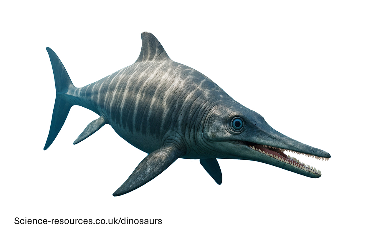 A realistic image of Ichthyosaurus