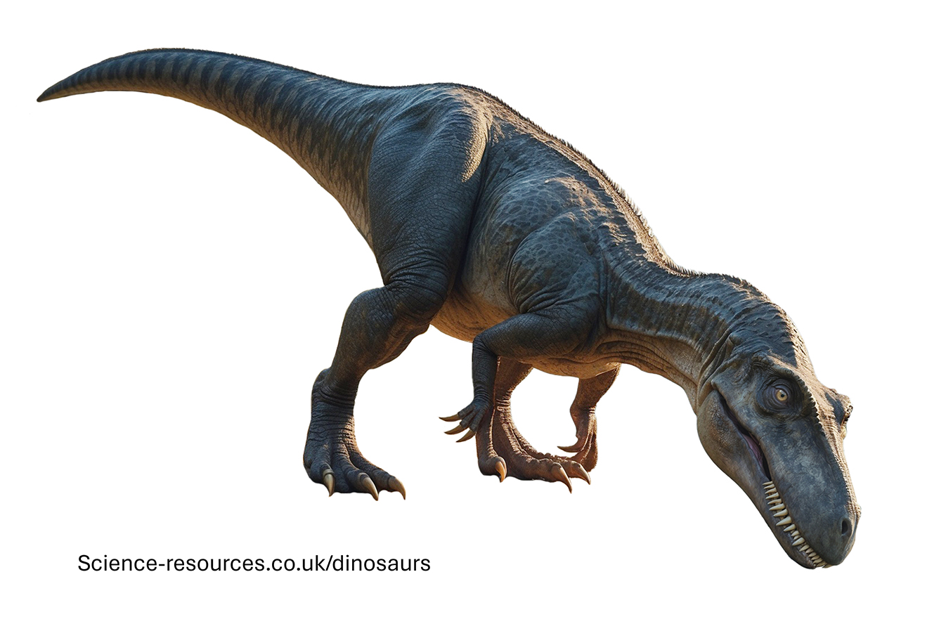 A realistic image of a Megalosaurus dinosaur.